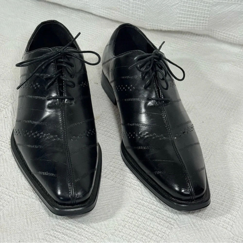 Antonio Cerrelli Elite Croc Print Shoes Men’s Black Dress Shoes‎ size 10